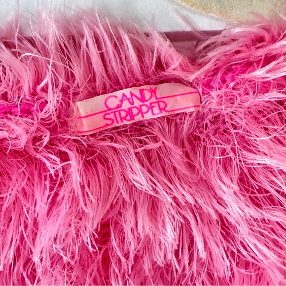 Candy Stripper Fuzzy Cardigan - Picture 2 of 4